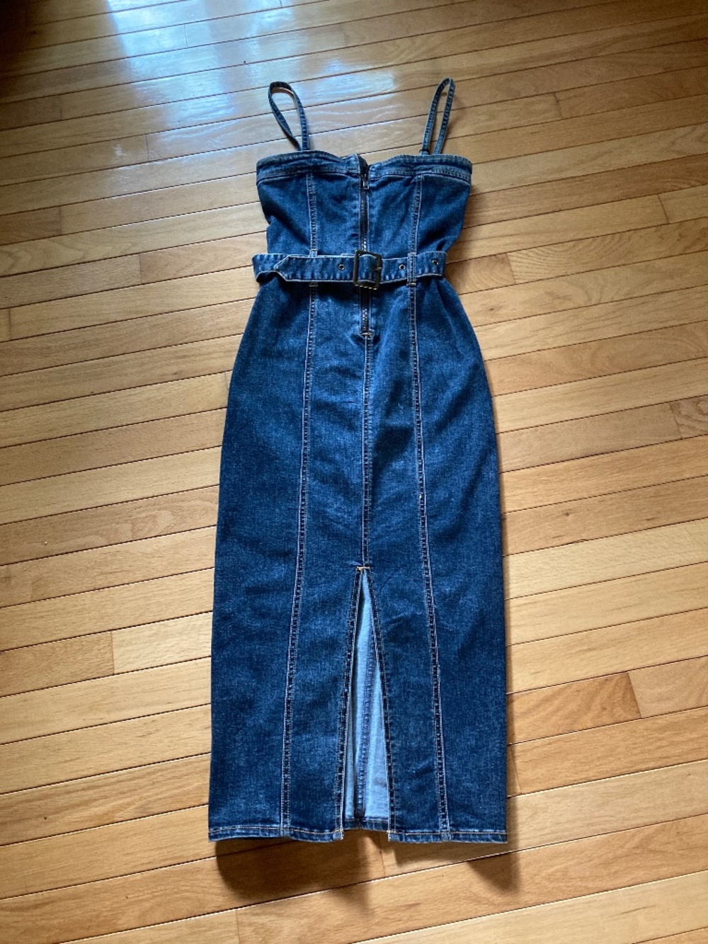 NWOT SO Denim Belted Midi Dress Sz XS